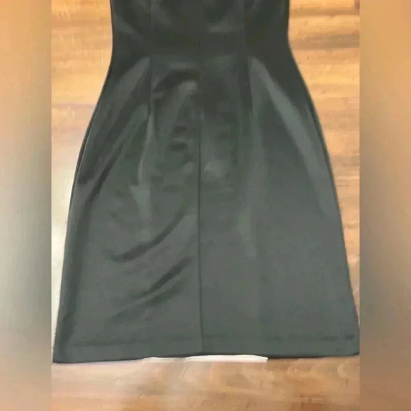 2/$12 Connected Apparel Dress Size 6 Black Pink Textured Stripes Shiny Knit - Picture 9 of 13